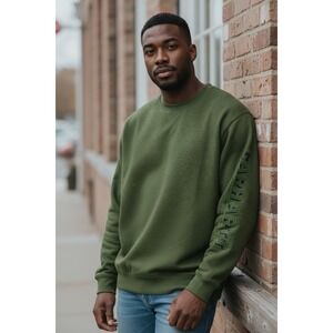 CARHARTT MIDWEIGHT PULLOVER CREWNECK SWEATSHIRT OLIVE GREEN MENS XL